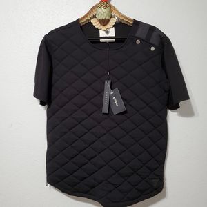 Tackma Unisex Quilted Black Sweatshirt Size Medium